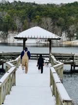 Vanessa-DeHaro-running-on-Lake-Ludwig-dock